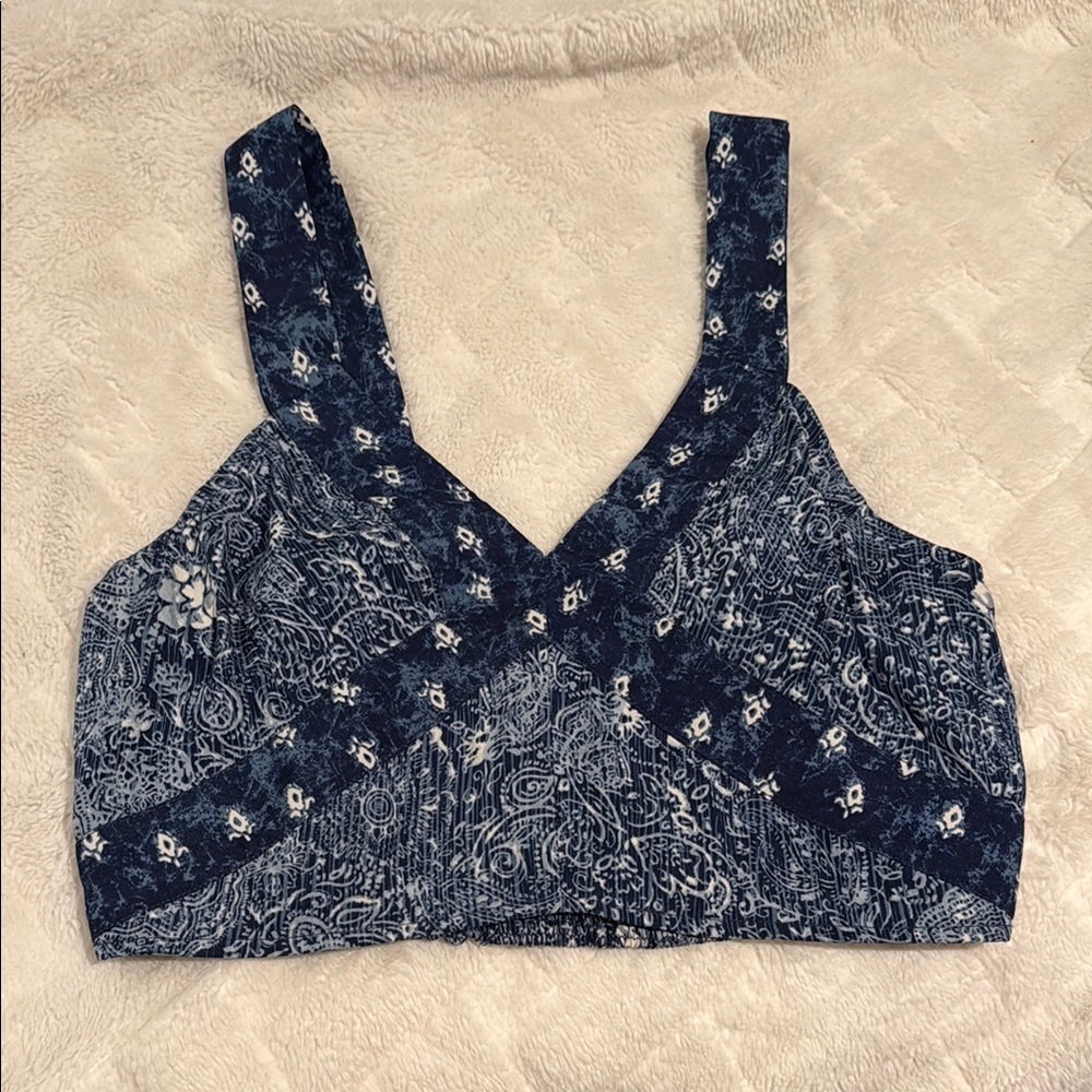 Blue Patterned Women's Top